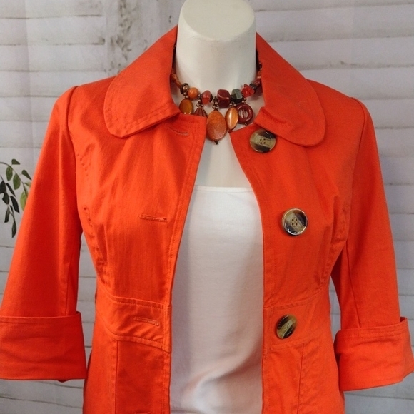 Ambition Women's Vibrant Orange Utility Jacket Size L - Picture 2 of 8